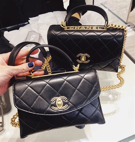 chanel bag gold handle|chanel bag with top handle.